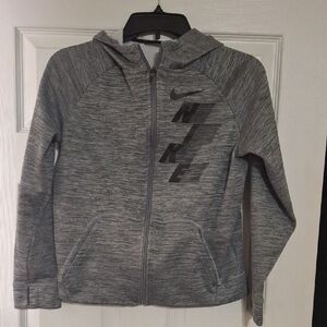Nike Kids Heather Gray Zip-Up Hoodie